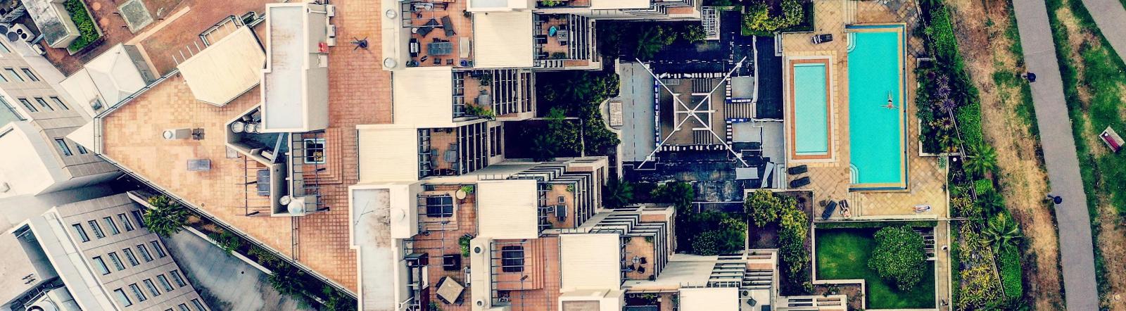 multi family complex with many types of buildings