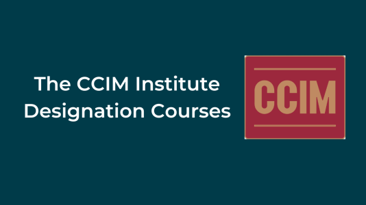 The CCIM Institute Designation Courses with CCIM Pin Logo